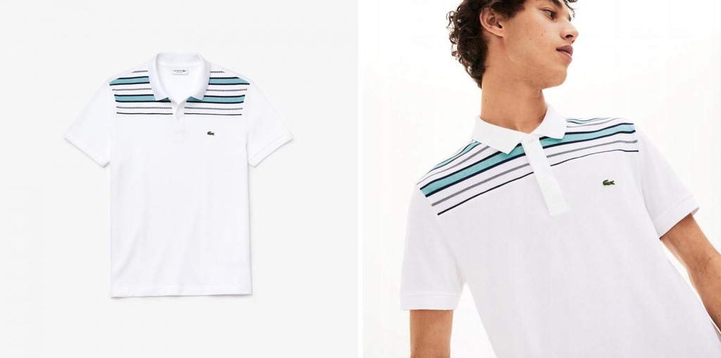 H012B03 Lacoste KOSZULKA POLO Z PASKAMI PH5101 L