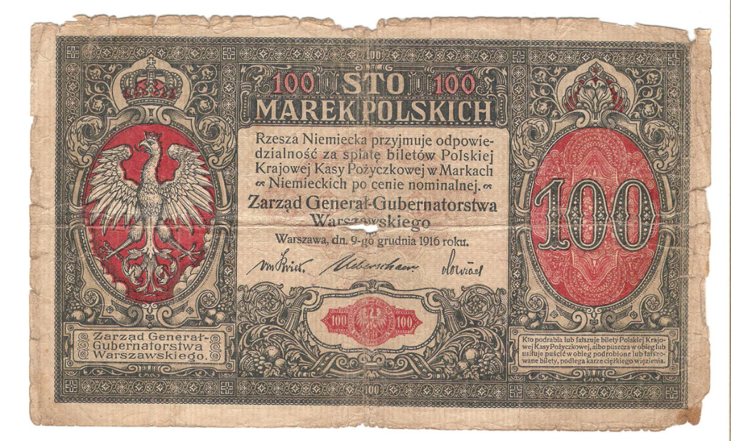 100 marek polskich 1916 ror - generał --- dla WOŚP