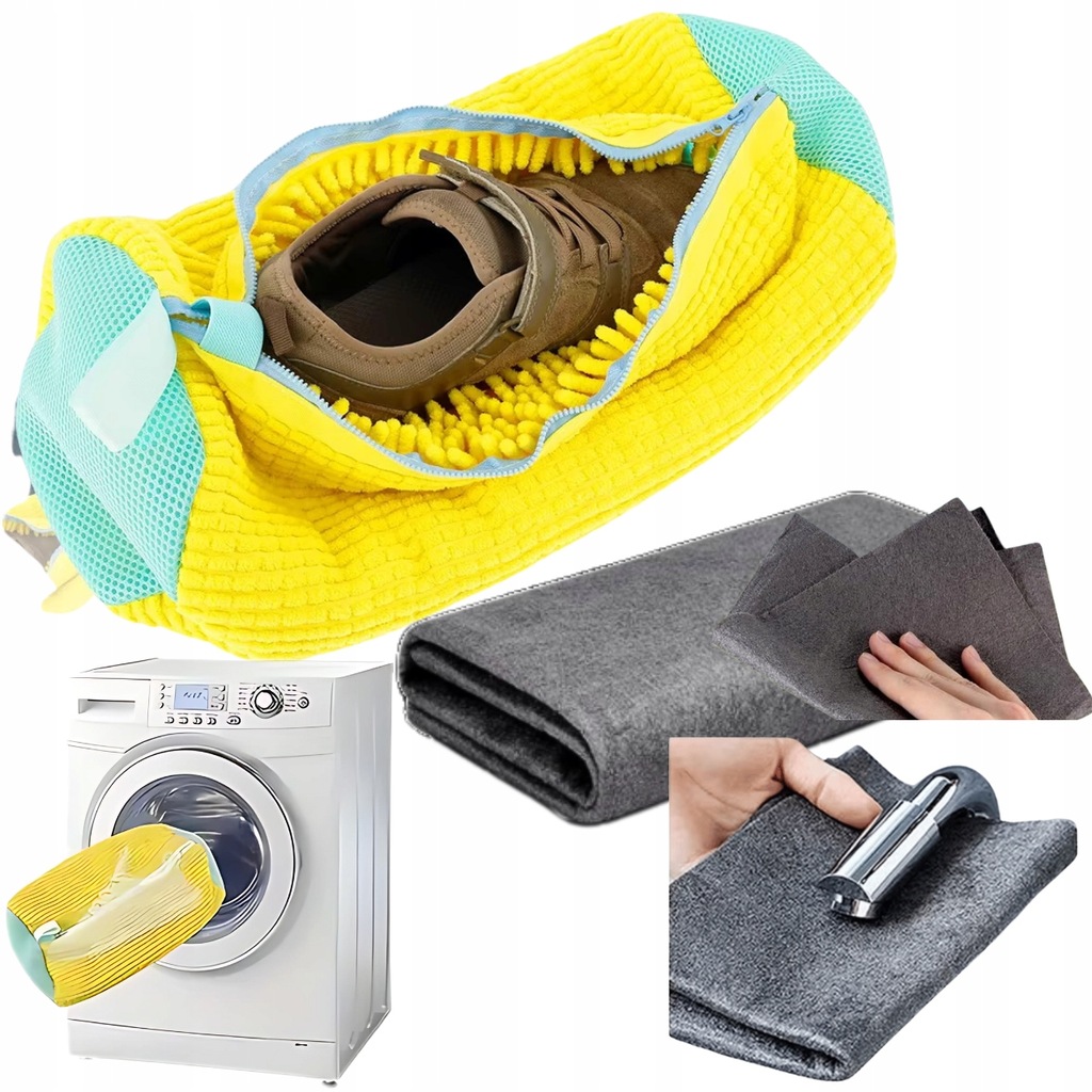 Torba worek do prania butów w pralce + magiczna ściereczka do szyb i luster