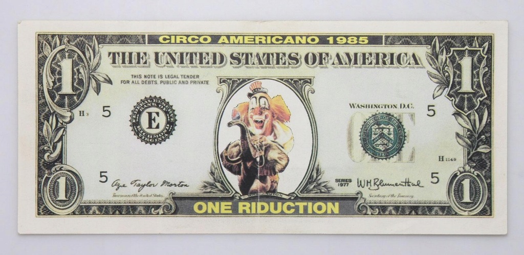 BANKNOT - USA - 1 Dolar 1985 - Cyrk - FANTAZYJNY