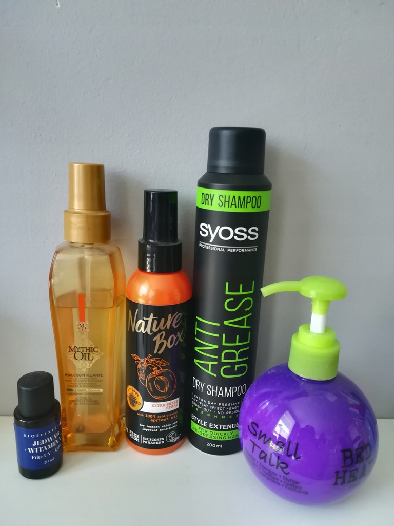 Mythic oil, nature box, syoss, bed head, jedwab