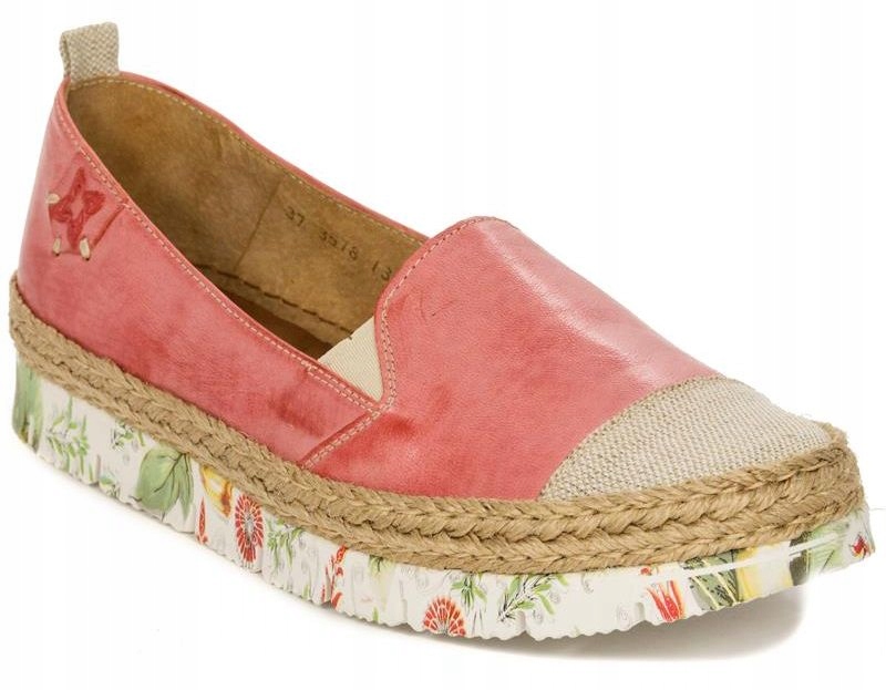 Espadryle Maciejka 03578-18 skórzane koralowe r.37