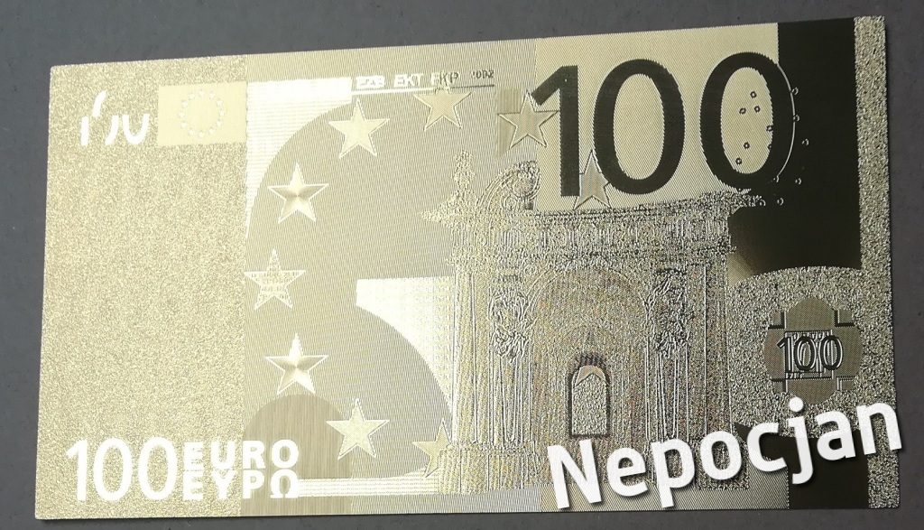 100 Euro Platerowane 24k Złotem