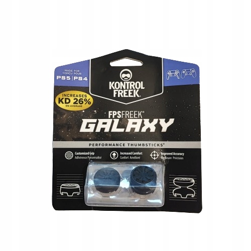 KONTROLFREEK GALAXY CZARNE PS5 PS4 GRIPY NAKŁADKI NA GAŁKI GUMKI AIM BOOST