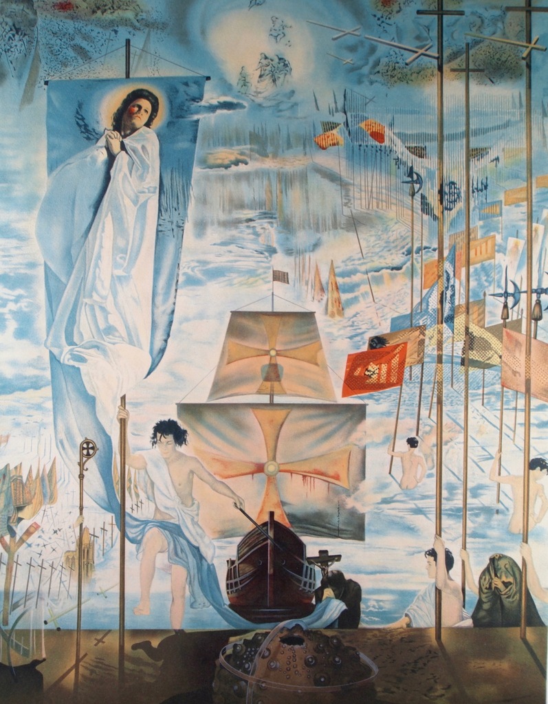 Salvador Dali Odkrycie Ameryki litografia 76x57cm