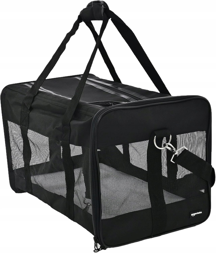 Amazon Basics Miękki transporter dla zwierząt z siateczką, L czarny U99