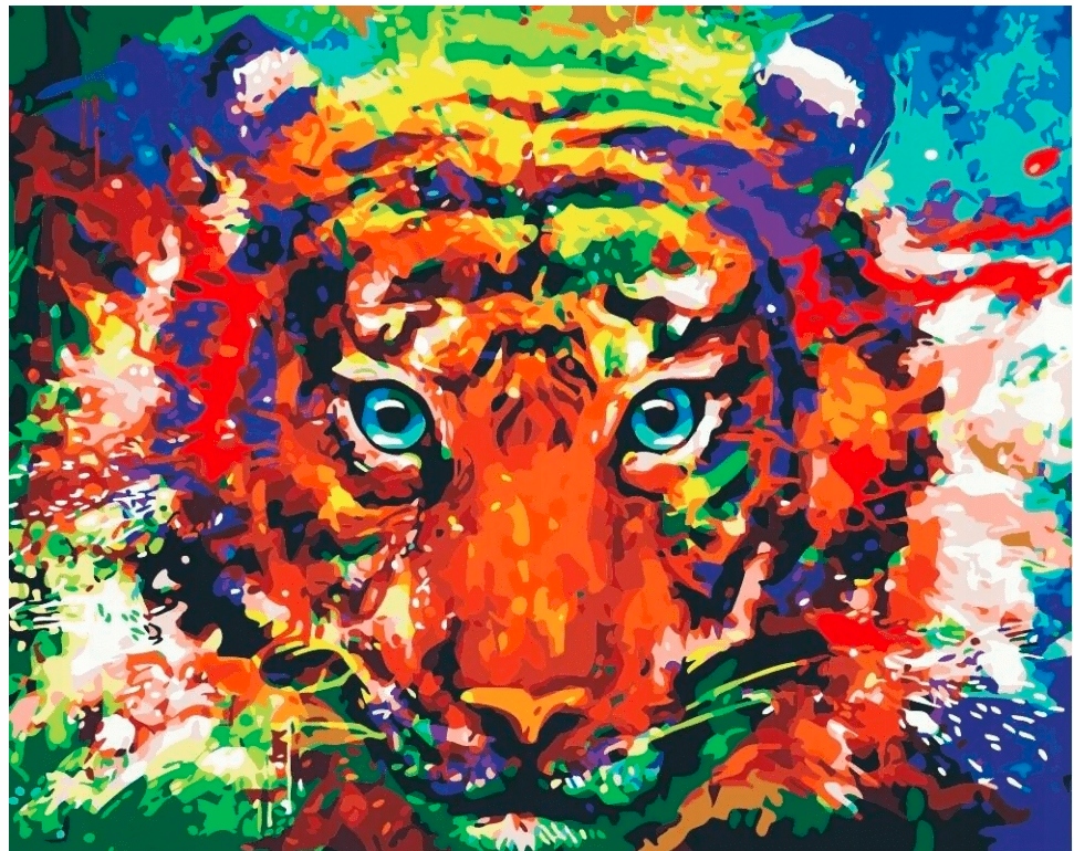 Malowanie po numerach – Tygrys kolorowy
