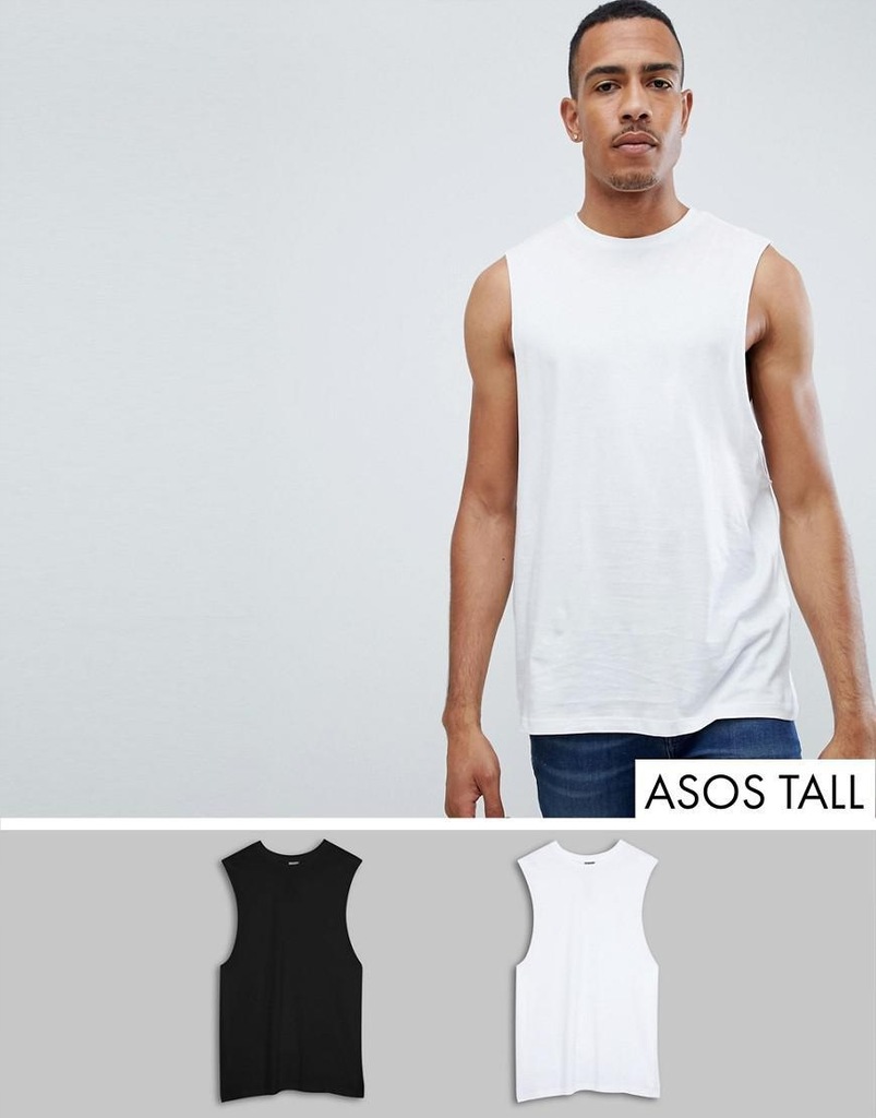 ASOS DESIGN__XDI KOSZULKA BEZ RĘKAWÓW 2PAK__M