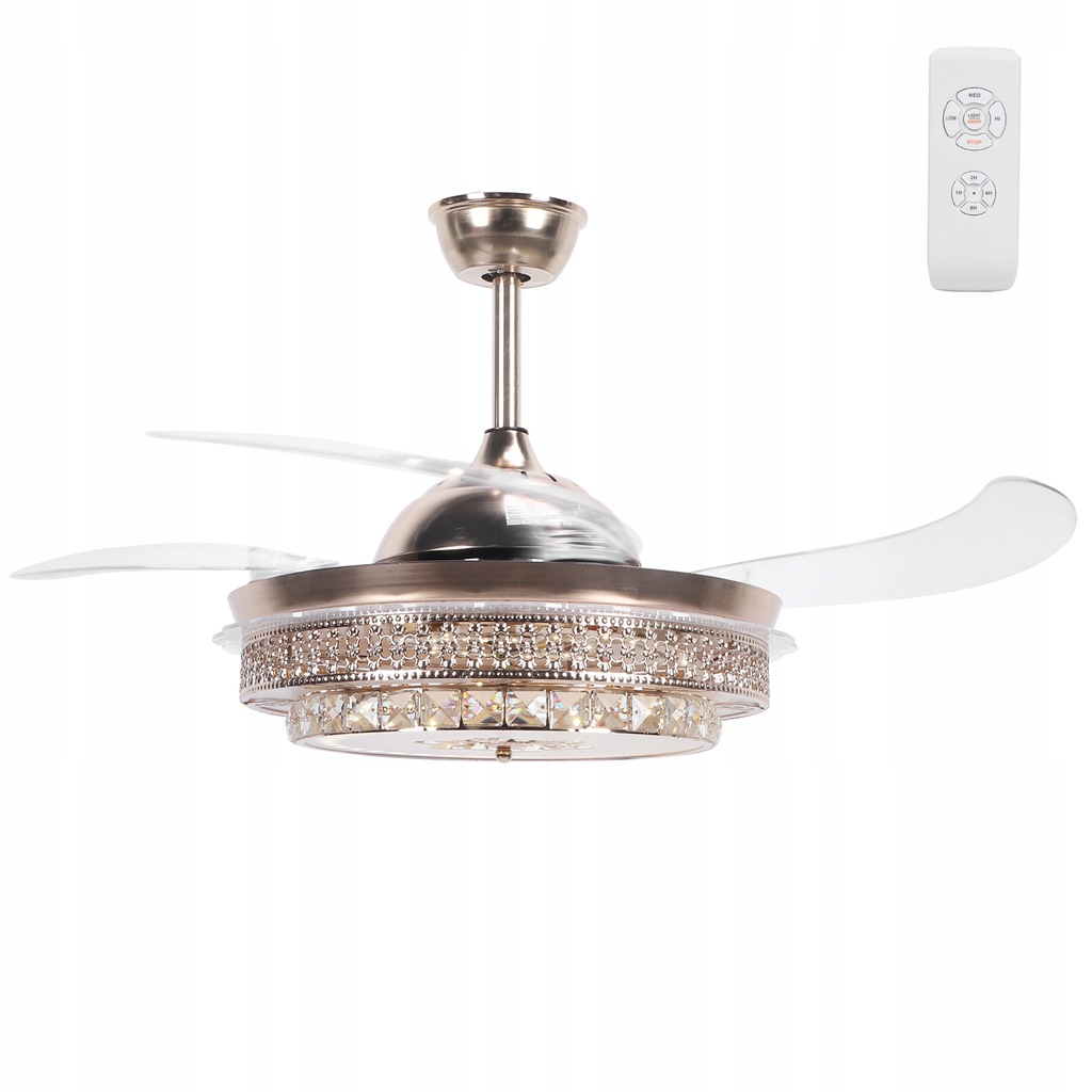 WENTYLATOR Sufitowy ŻYRANDOL Wiatrak Lampa