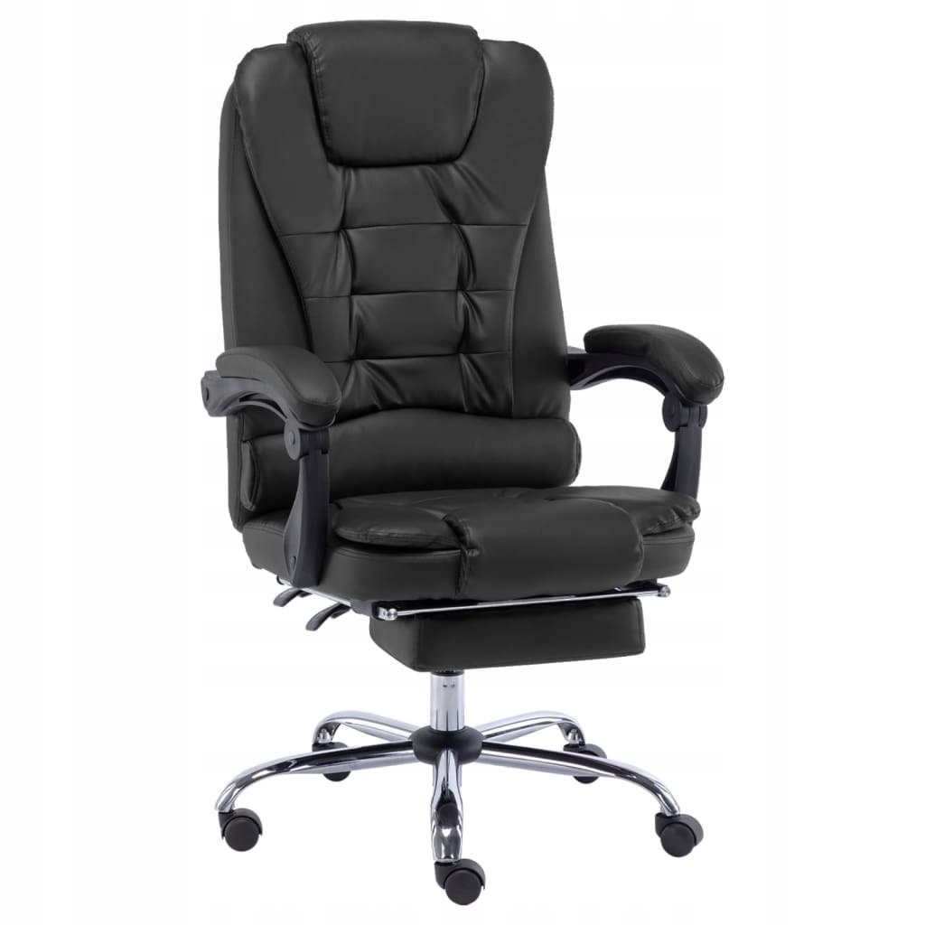 VidaXL Krzesło biurowe, czarne, obite sztuczną skó