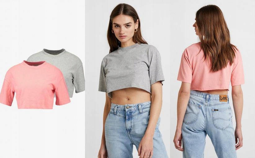 A1A113*TOPSHOP- T-SHIRT CROP BASIC 2PAK T01