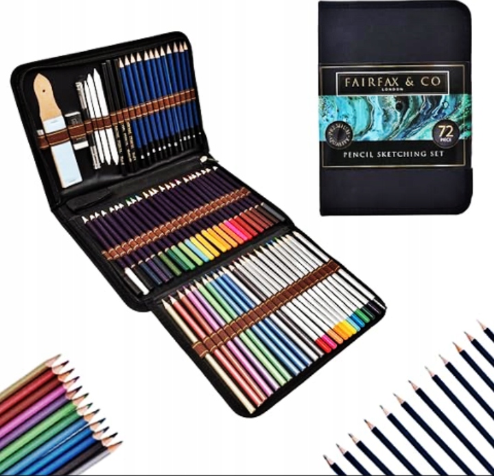 72-częściowy zestaw ołówków do szkicowania kolorowe kredki*DARMOWA DOSTAWA