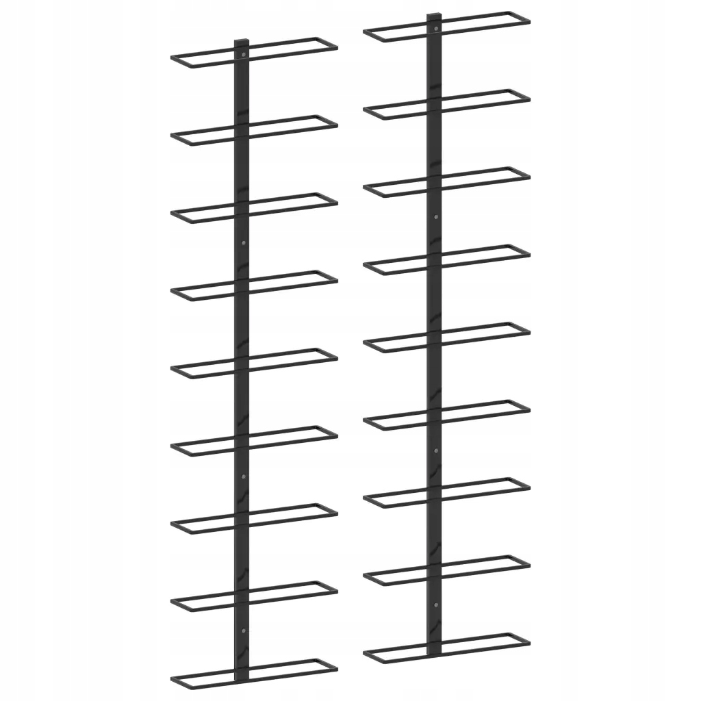Ścienne uchwyty na 18 butelek wina, 2 szt.,