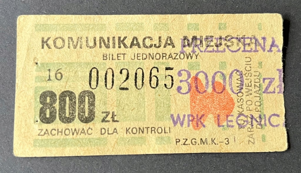 Bilet autobus, komunikacja miejska Legnica starszy