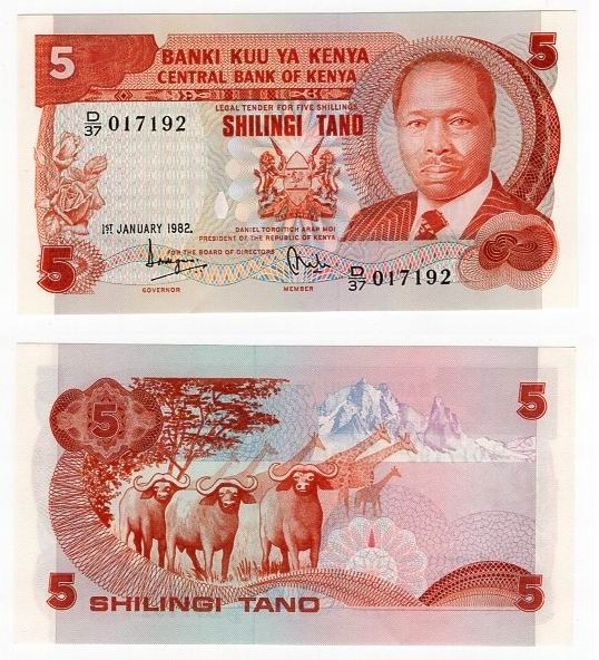 KENIA 1982 5 SHILLINGS ŁADNY