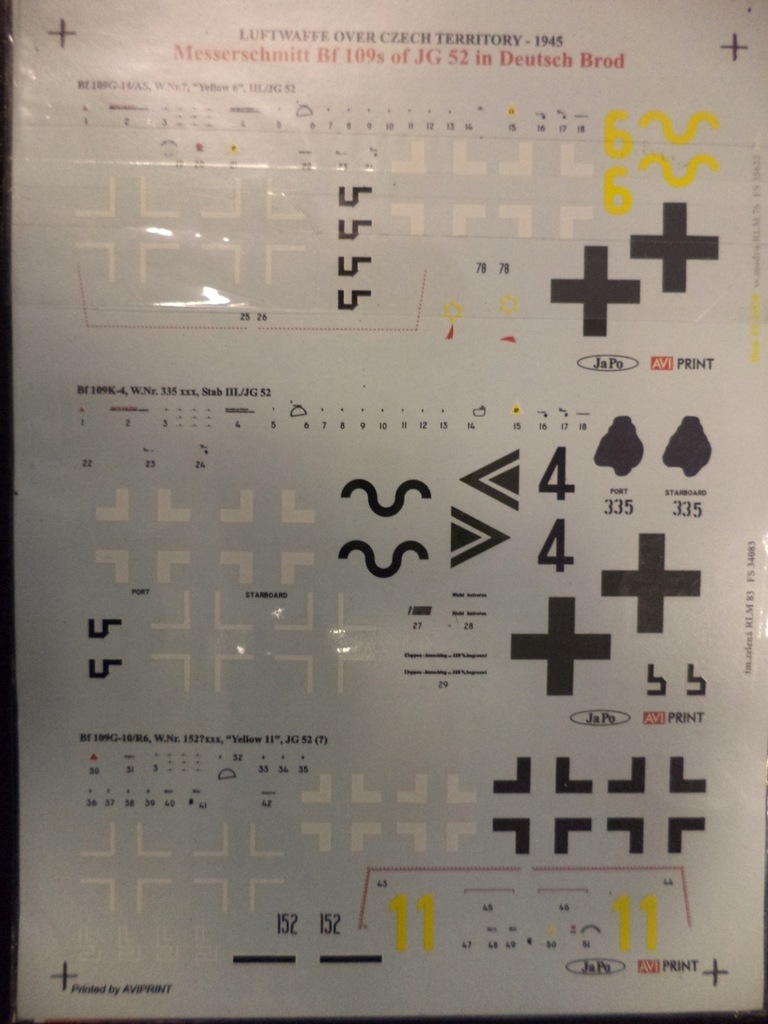 1:48 Messerschmitt Bf-109 JG52 AVI PRINT 48013