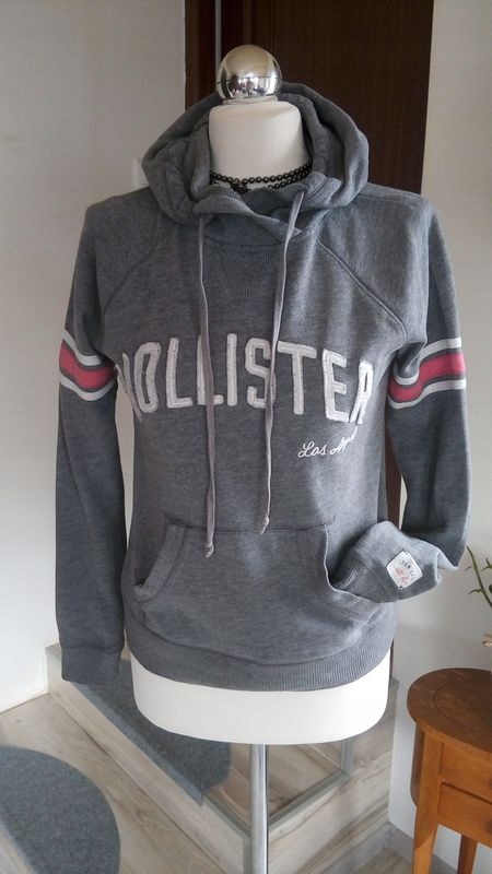 HOLLISTER BLUZA z KAPTUREM KANGURKA HOODIE XS S