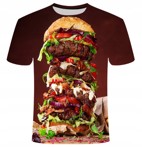 KOSZULKA T-SHIRT ŚMIESZNE GIGA HAMBURGER POP 5XL