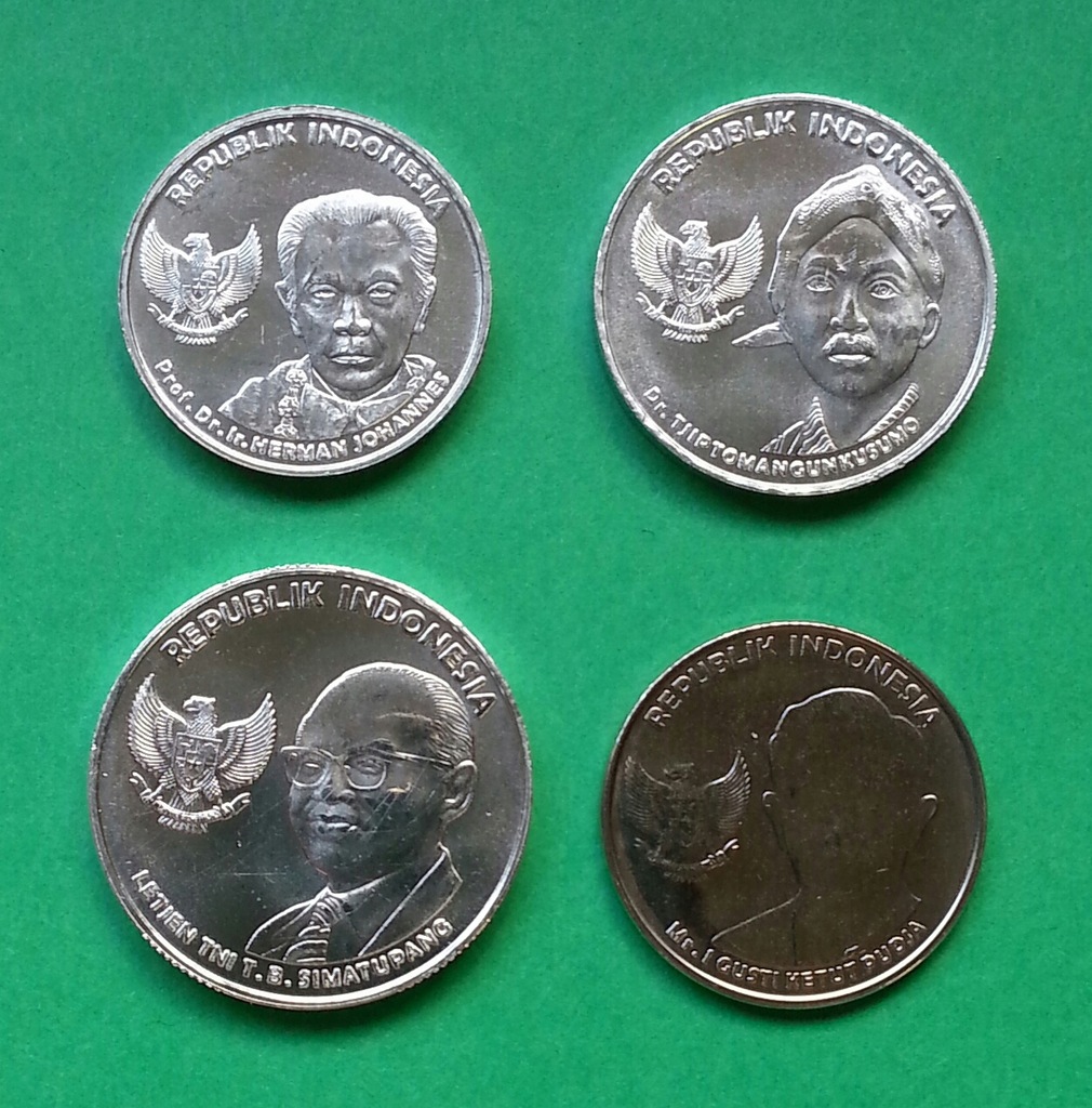 Indonezja zestaw 4 monet + azja 4 monety