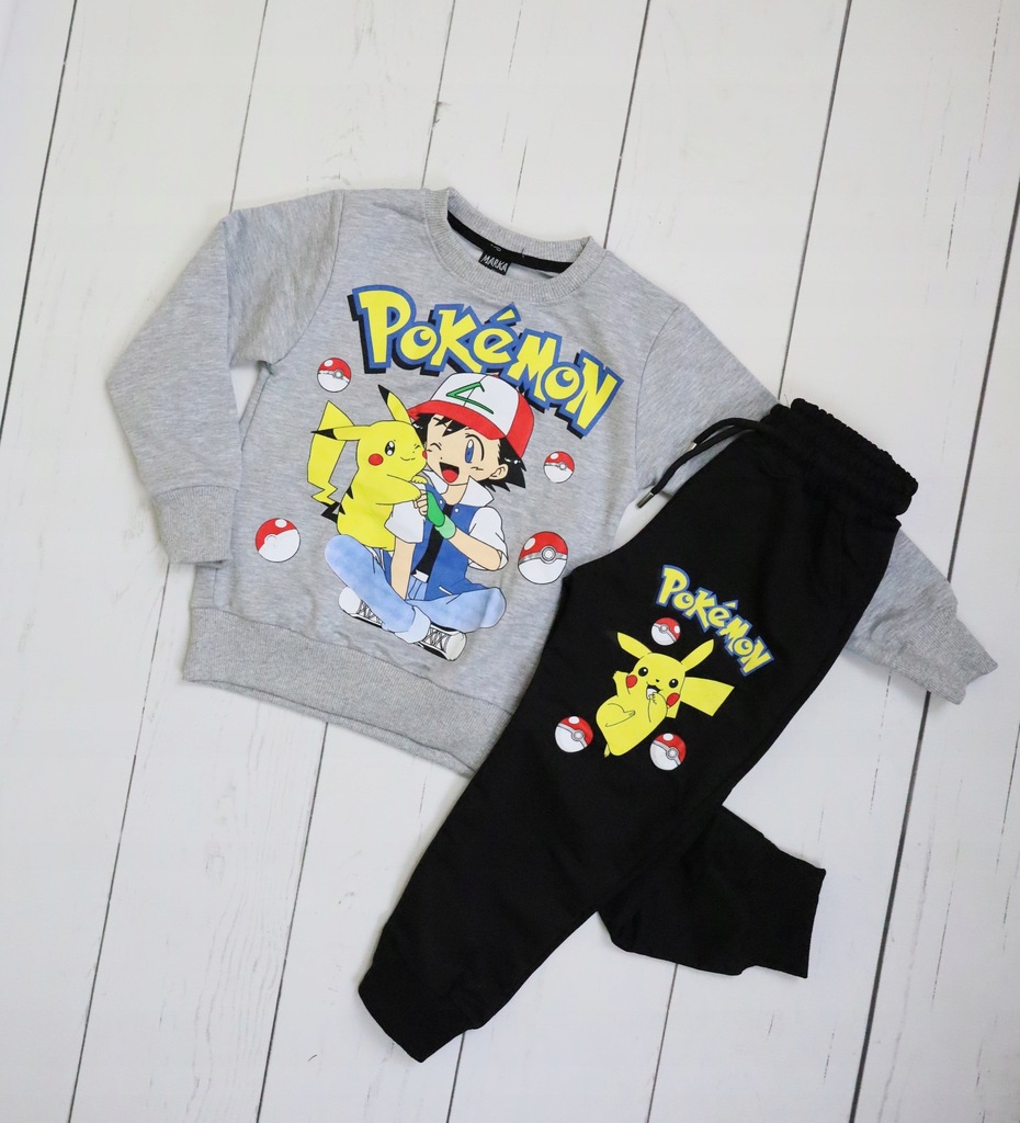 Komplet dresowy dla chłopca Pokemon, bluza, spodnie 128/134