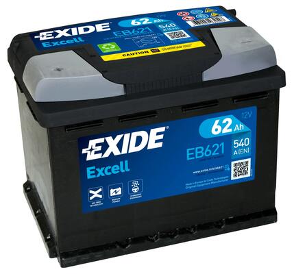 62Ah 540A L+ 12V AKUMULATOR EXIDE EXCELL EB621