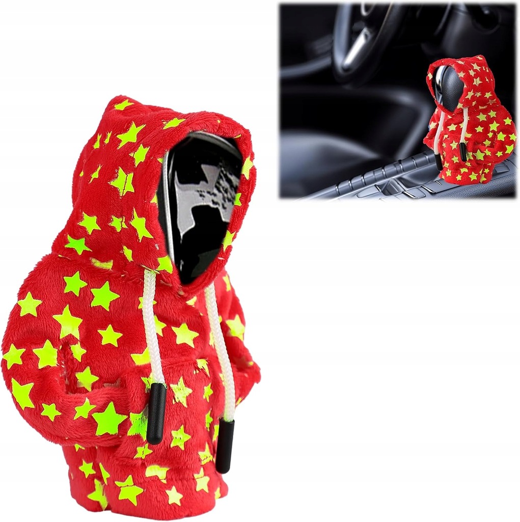 Pokrowiec Na Gałkę Zmiany Biegów Tuning Osłona Lewarek Czerwona Bluza