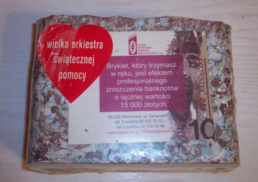 Brykiet banknotów 10 złoty zł 15000 pieniądze!