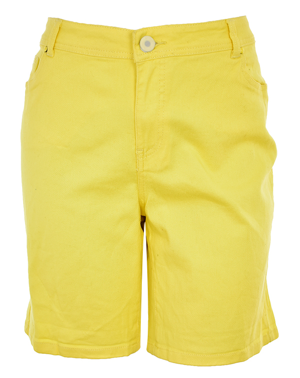 pBH7542 NOWE żółte jeansowe spodenki 46
