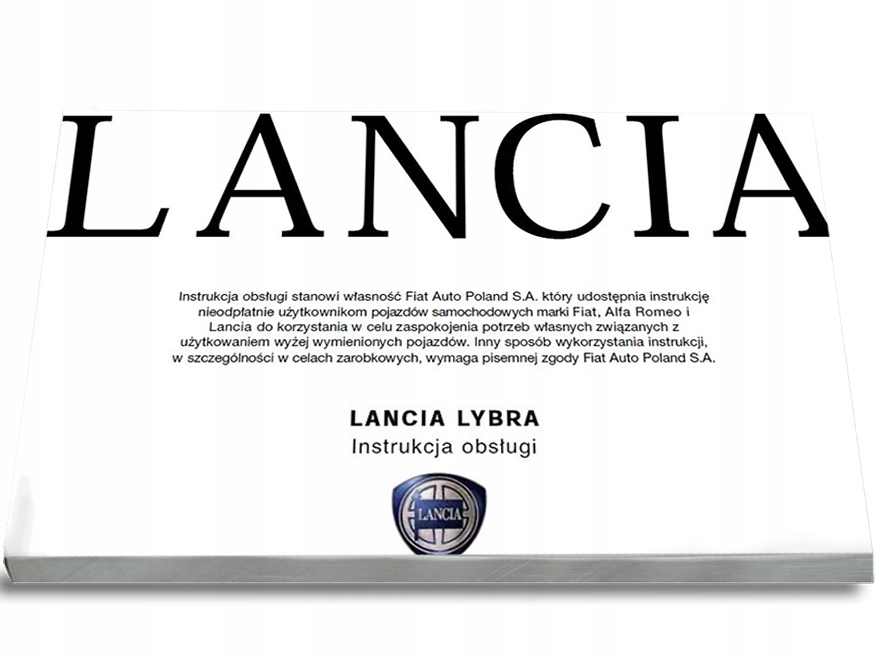 Lancia Lybra Sedan Kombi Nowa Instrukcja Obsługi