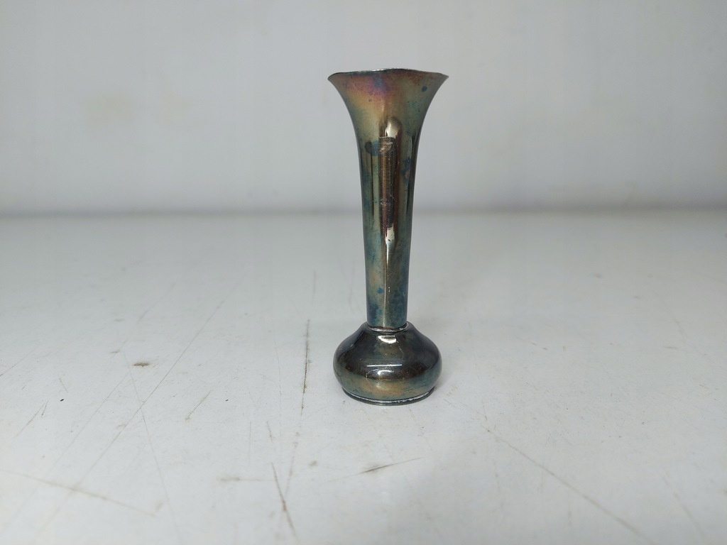 Mały mosiężny wazon - 10 cm - sygnowany