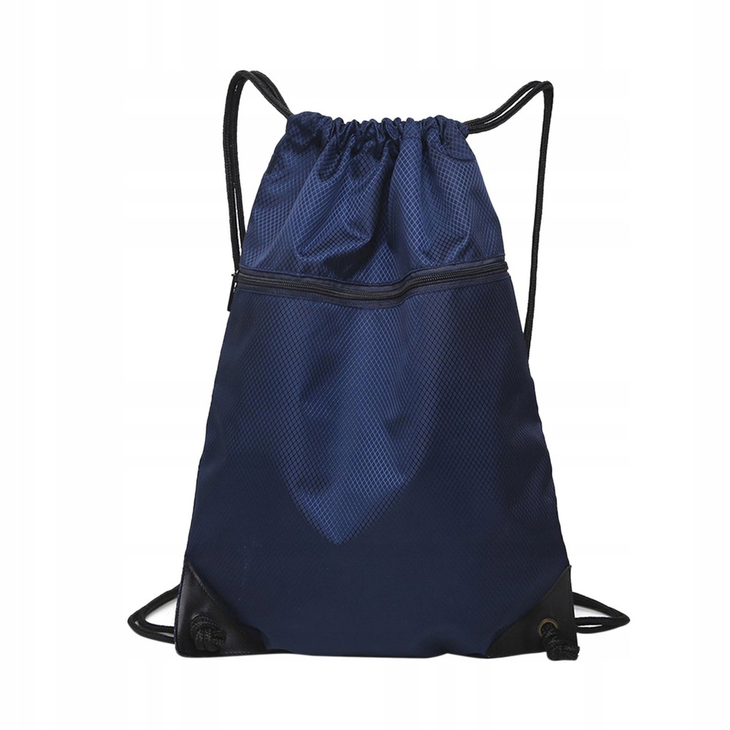 Drawstring Sports Gym Bags Durable Nylon Dark Blue