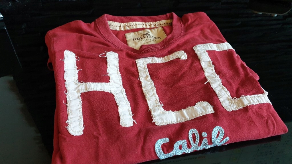 HOLLISTER abercrombie M t-shirt czerwony/ bordowy