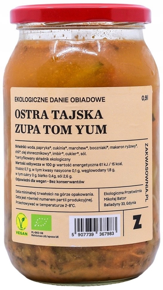 ZUPA TAJSKA OSTRA TOM-YUM BIO 900 ml - ZAKWASOWNIA