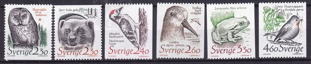 1988 Szwecja zwierzęta ptaki sowa **