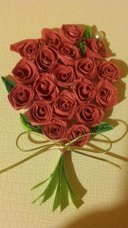 Kartka - czerwone róże