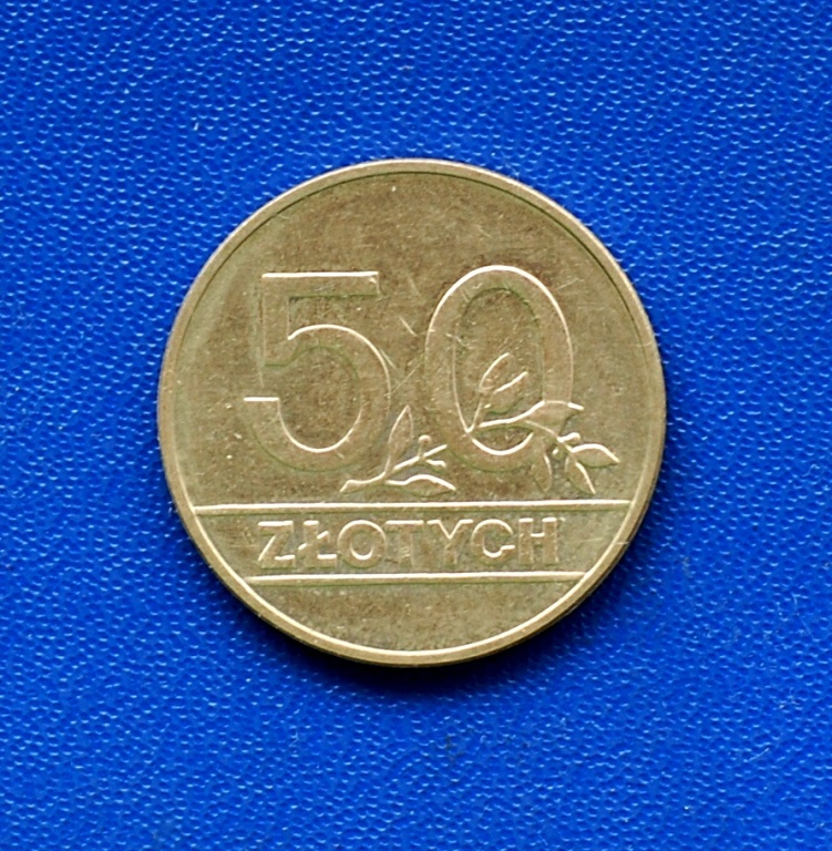 Moneta 50 zł 1990 r. Gra trzeci raz !