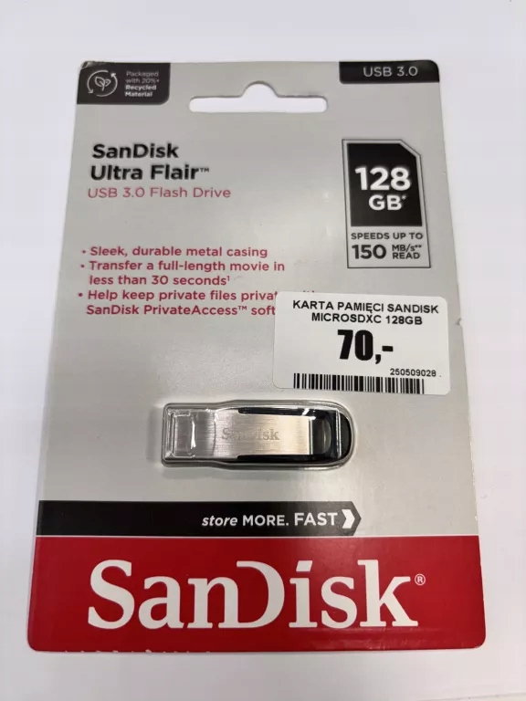 KARTA PAMIĘCI SANDISK MICROSDXC 128GB