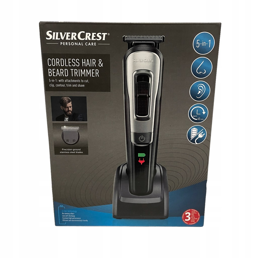 Maszynka do strzyżenia trymer Silvercrest SHBS 3.7 D5 LIDL +akcesoria