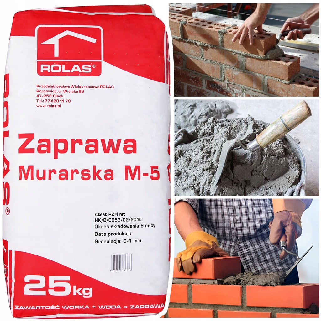Zaprawa Murarska Cementowo Wapienna M-5 ROLAS 25KG