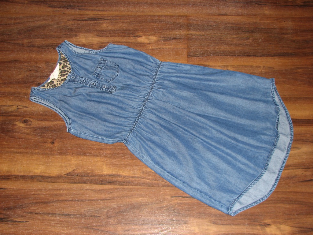 *H&M* zjawiskowa sukienka lekki jeans 140