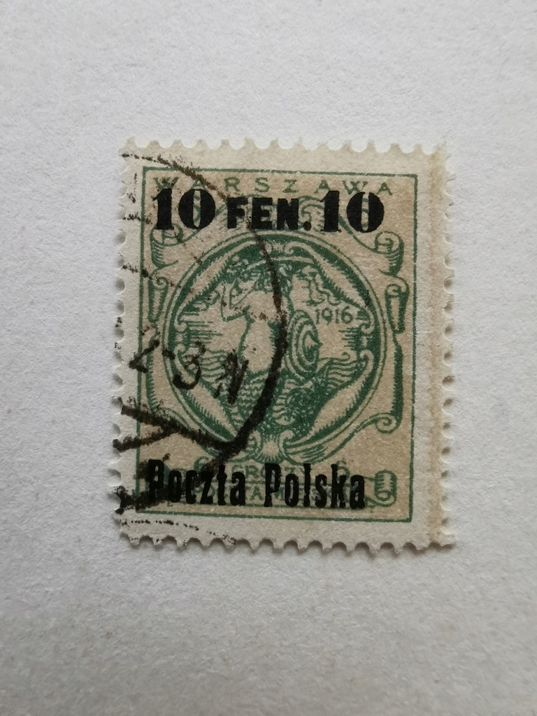 1918 WYDANIE PRZEDRUKOWE - Z SREII POMNIKOWEJ 10Fen. - [*901