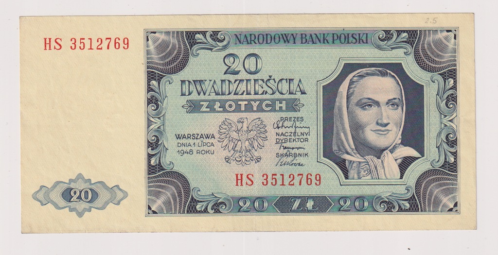 20 zloty 1948 seria HS ladny stan 2