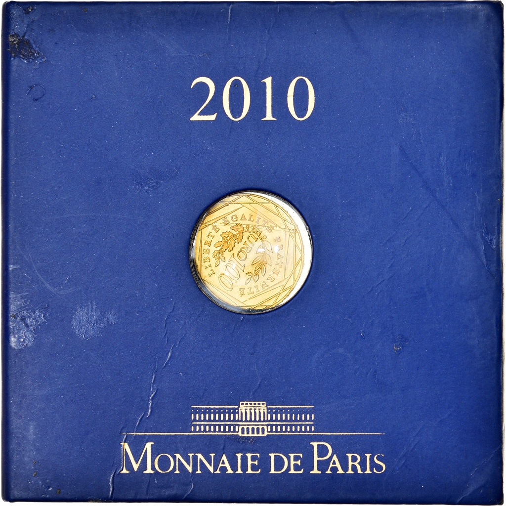 Francja, 100 Euro, 2010, Paris, MS(65-70), Złoto,