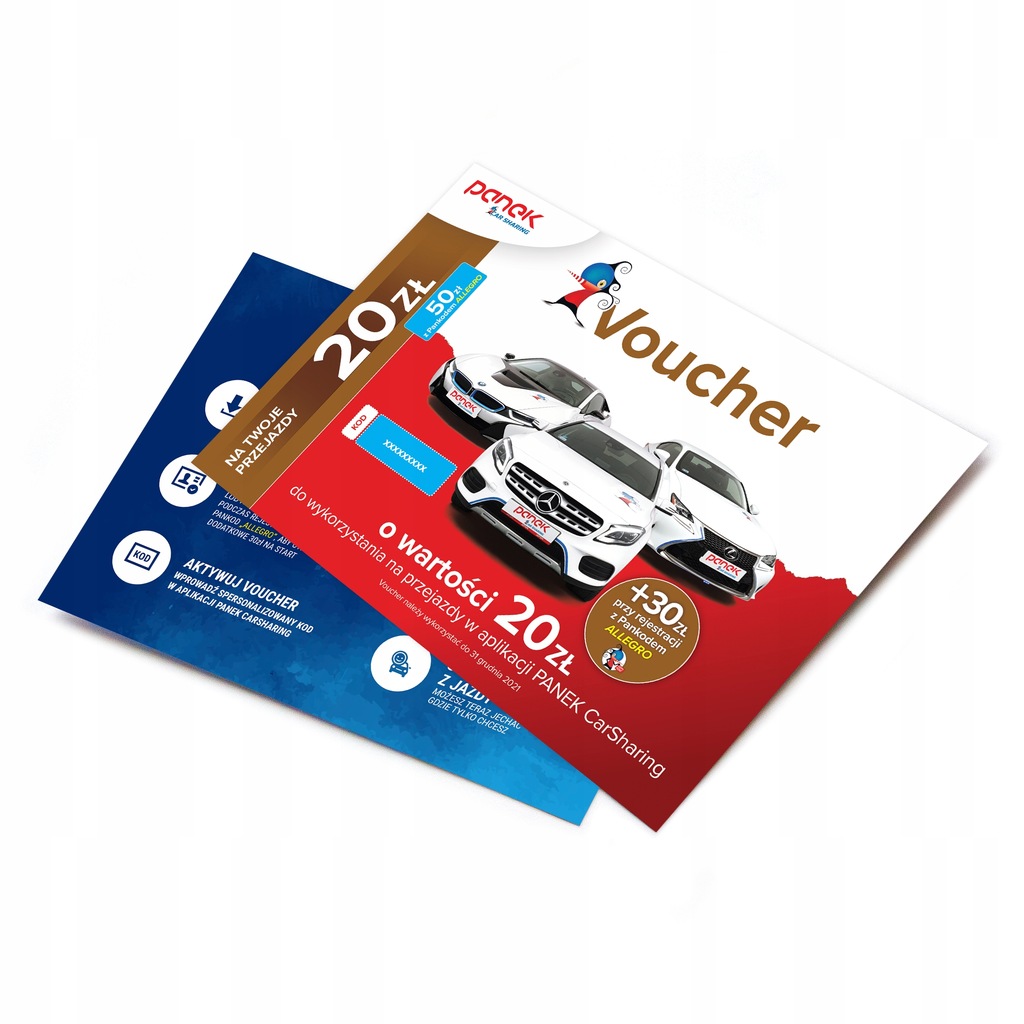 Voucher CarSharing PANEK - 20zł