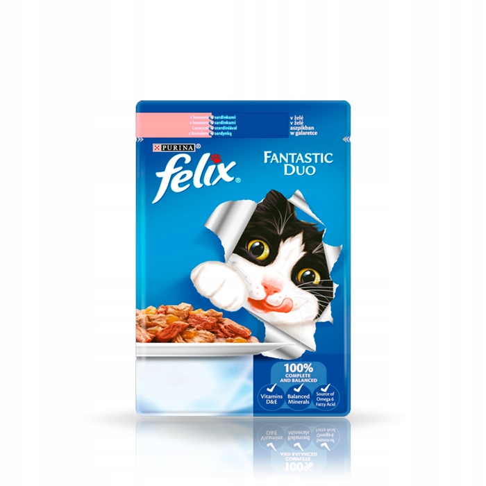 Felix Fantastic Duo sardynka i łosoś 100g x 12