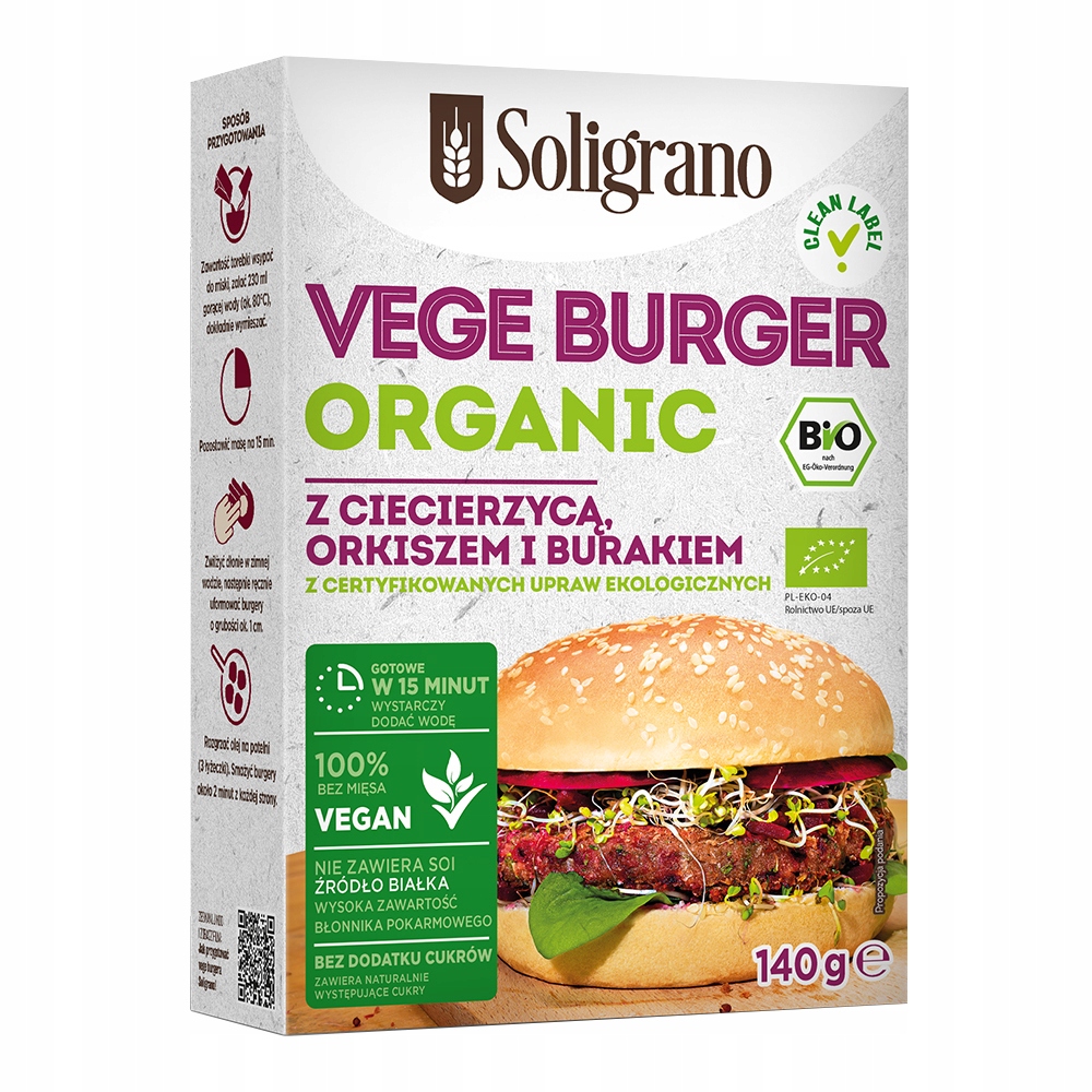 Soligrano Burger Organic Soligrano 140 g