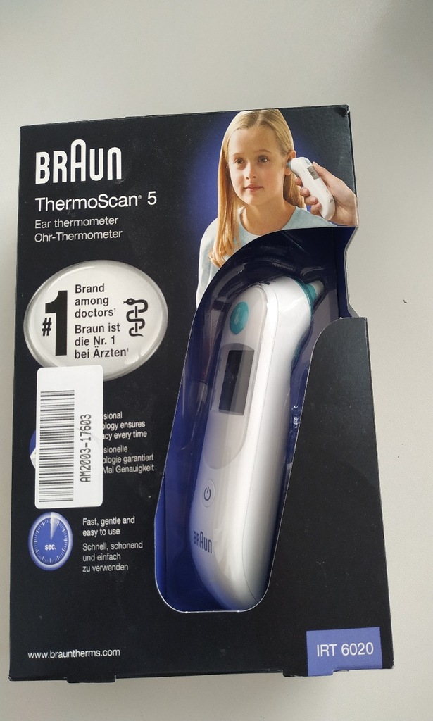 TERMOMETR BRAUN THERMOSCAN 5 IRT 6020 DO UCHA BIEL