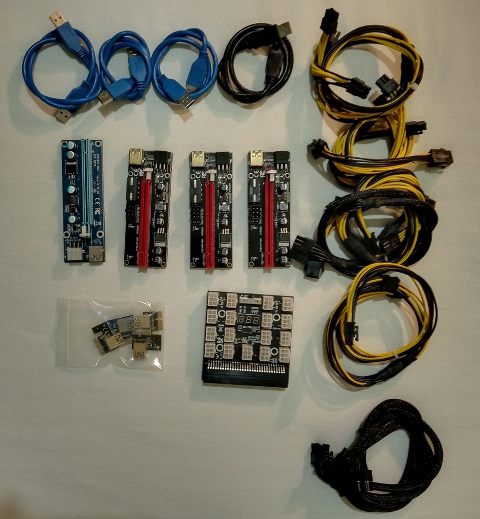 3 x Raiser 009S + 1 x Raiser 007S PCI-E 1x-16x USB3.0 + akcesoria - okazja