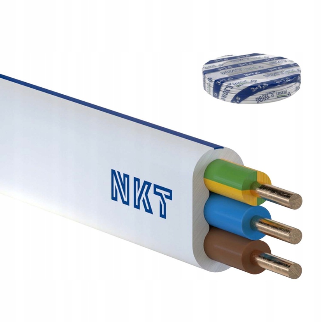 Przewód kabel płaski YDYp 3x1,5 750V 100m NKT