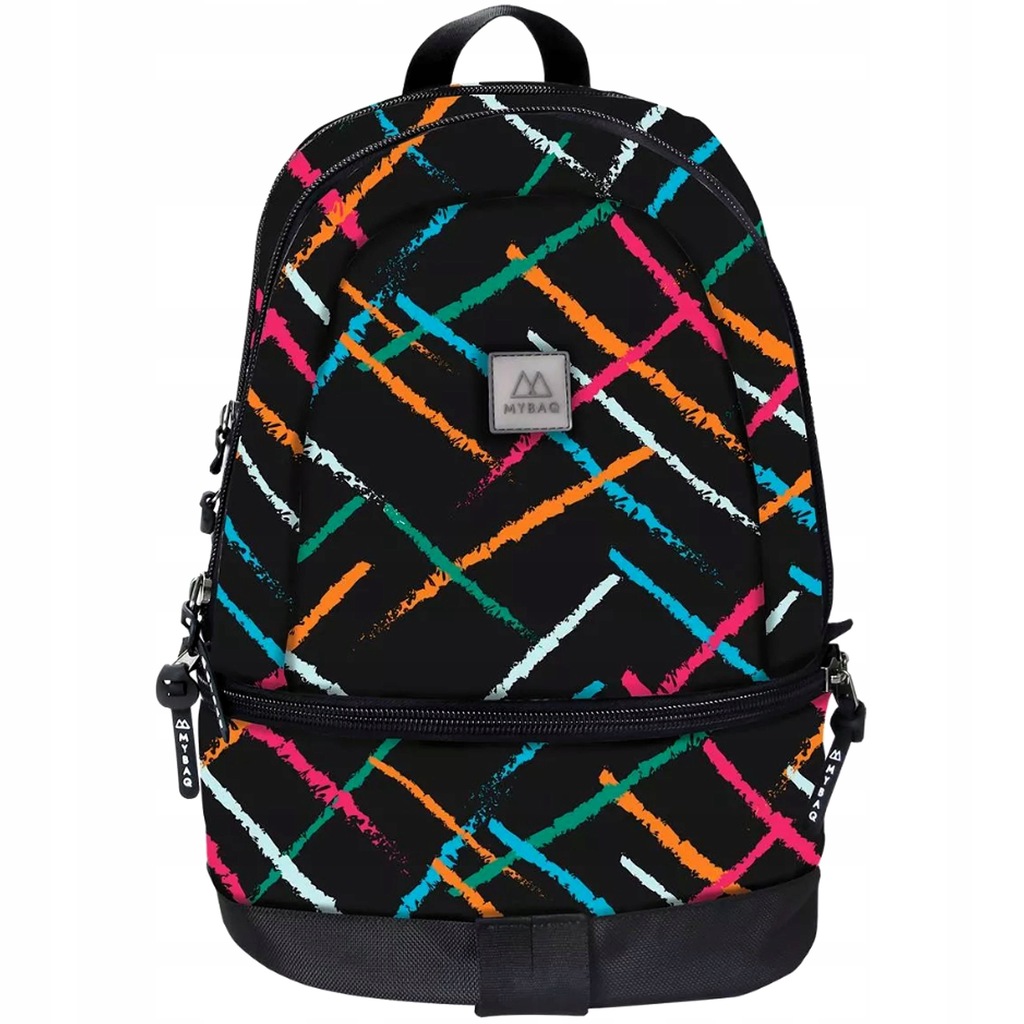 PLECAK SZKOLNY MŁODZIEŻOWY KOLOROWE PASKI MYBAQ